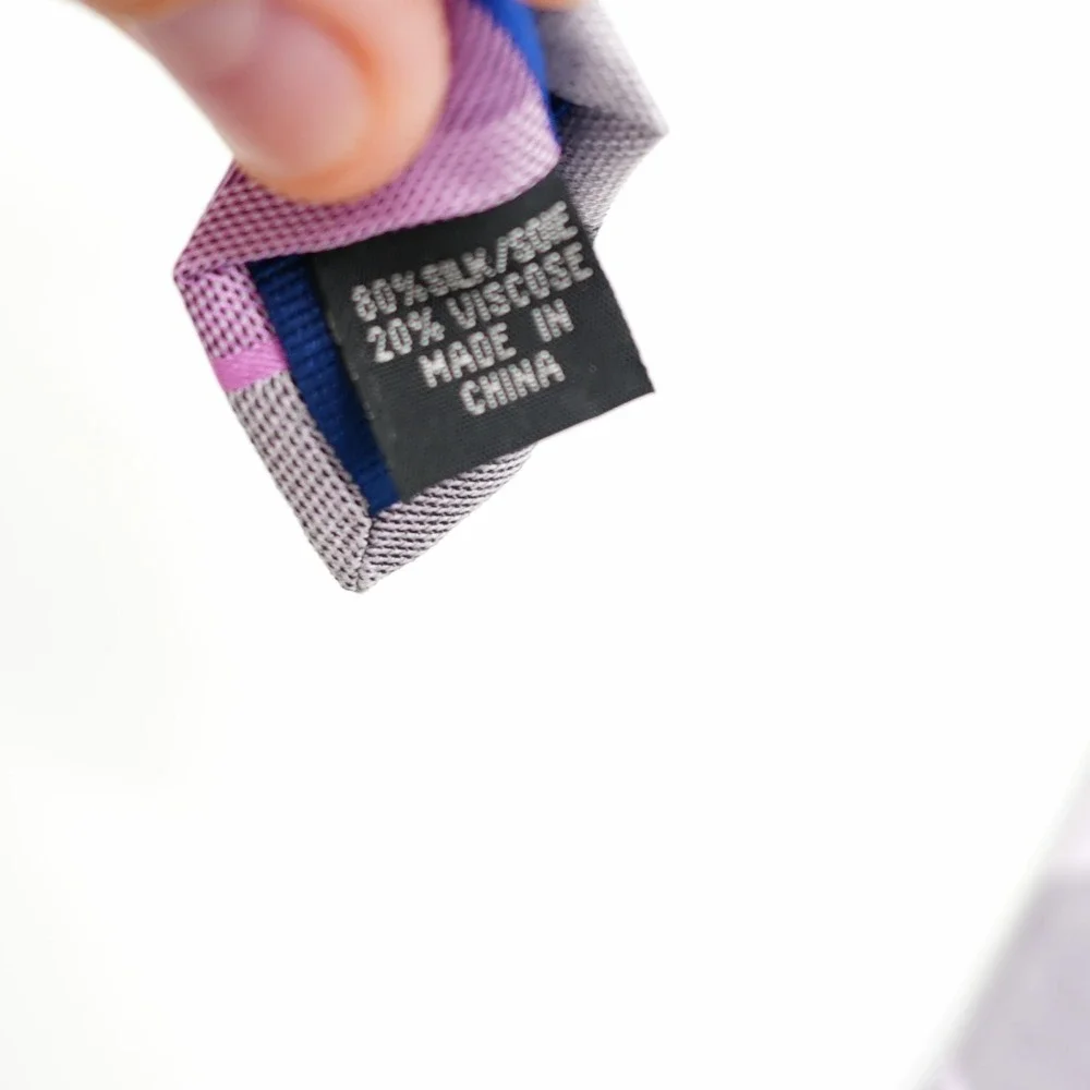 Michael Kors Blue Pink Gray Woven‎ Plaid Silk Tie